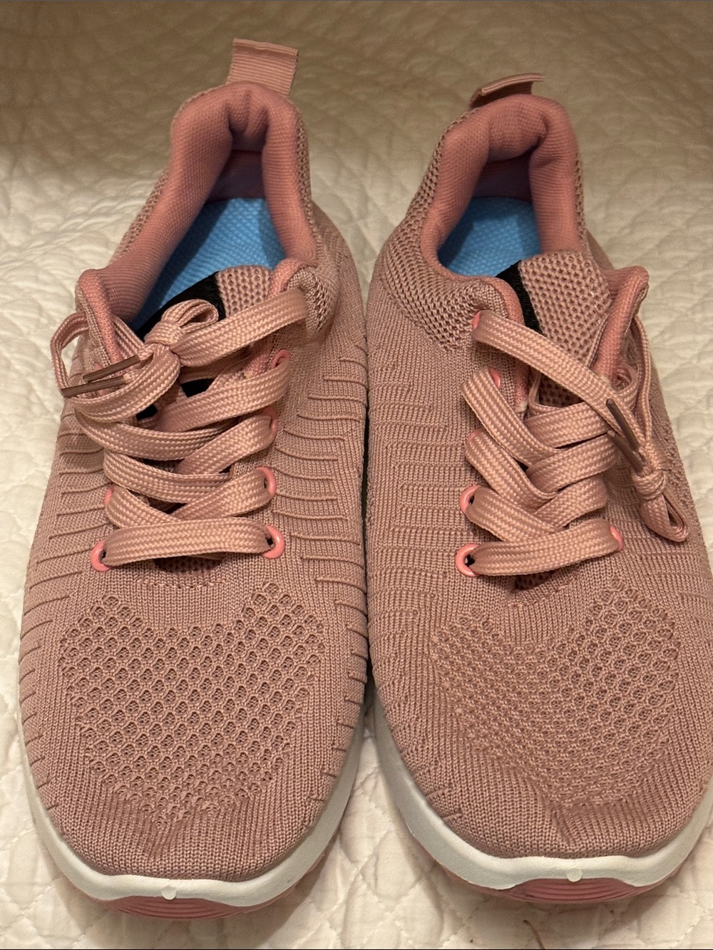 Pinkish Mauve Knit Women's Athletic Sneakers